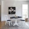 International Concepts 36 in. Solid Wood Square Dual Drop Leaf Dining Table with 2 Chairs in White/Heather Gray K05-36SDP-C613-2 - alternate 5